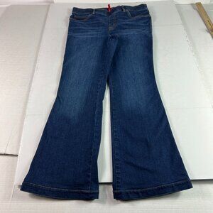 Spanx Jean Women 32x28* Pull On Flare High Rise Blue Stretch Denim Tag L #20327R